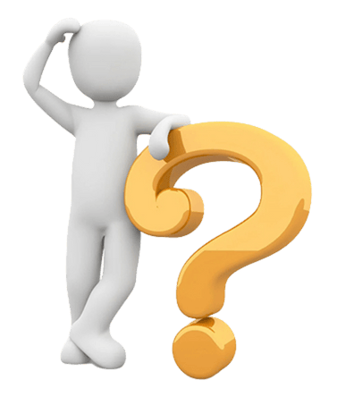 Business owner considering working with DigiBuur 3D figure standing next to a large question mark, symbolising a business owner thinking about whether DigiBuur’s AI solutions are right for them.